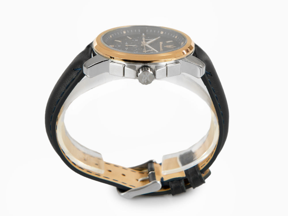 Maserati Successo Quartz Uhr, PVD Rose Gold, Blau, 44 mm, R8871621015