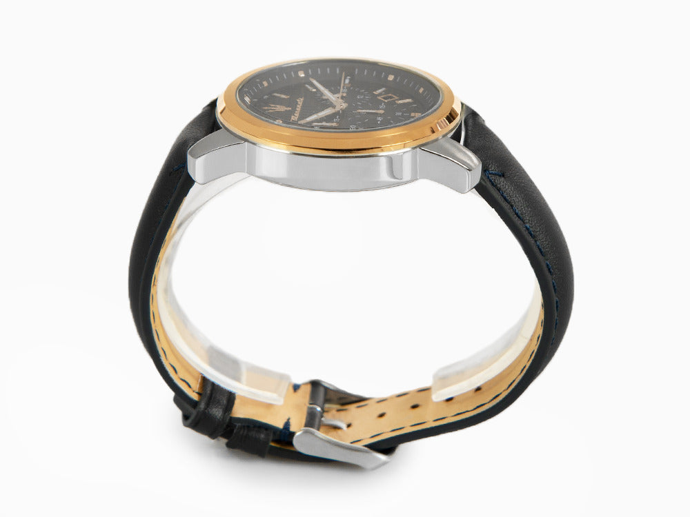 Maserati Successo Quartz Uhr, PVD Rose Gold, Blau, 44 mm, R8871621015