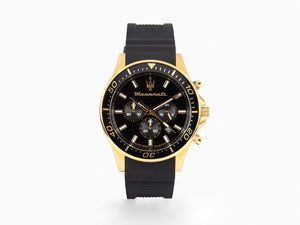 Maserati Sfida Quartz Uhr, PVD Gold, Schwarz, 44 mm, R8871640001