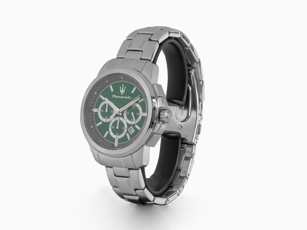 Maserati Successo Quartz Uhr, Grün, 44 mm, Mineral Glas R8873621017