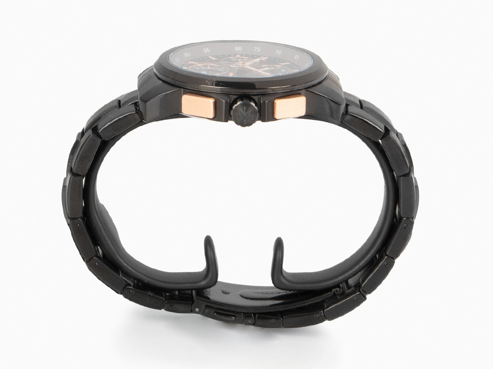 Maserati Successo Quartz Uhr, PVD Gun Metal, Schwarz, 44 mm, R8873645001