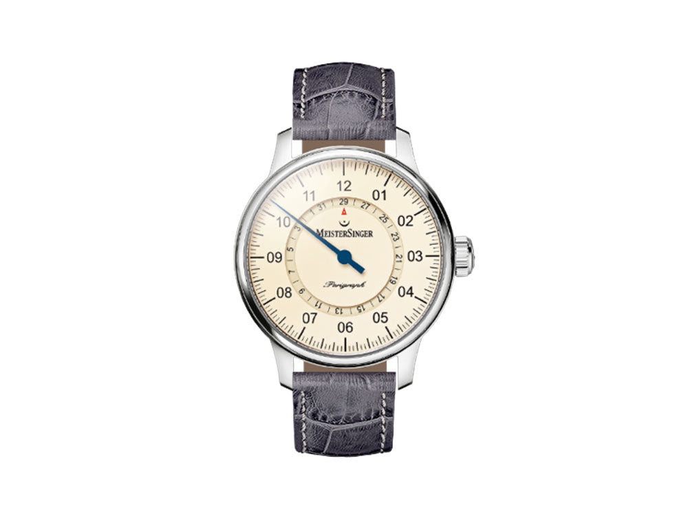 Meistersinger Perigraph Automatik Uhr, ETA 2824-2, 43mm, Elfenbein, AM1003-SG06