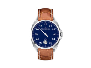 Meistersinger Metris Automatik Uhr, ETA 2824-2, 38mm, Lederband Blau, ME908-SG03