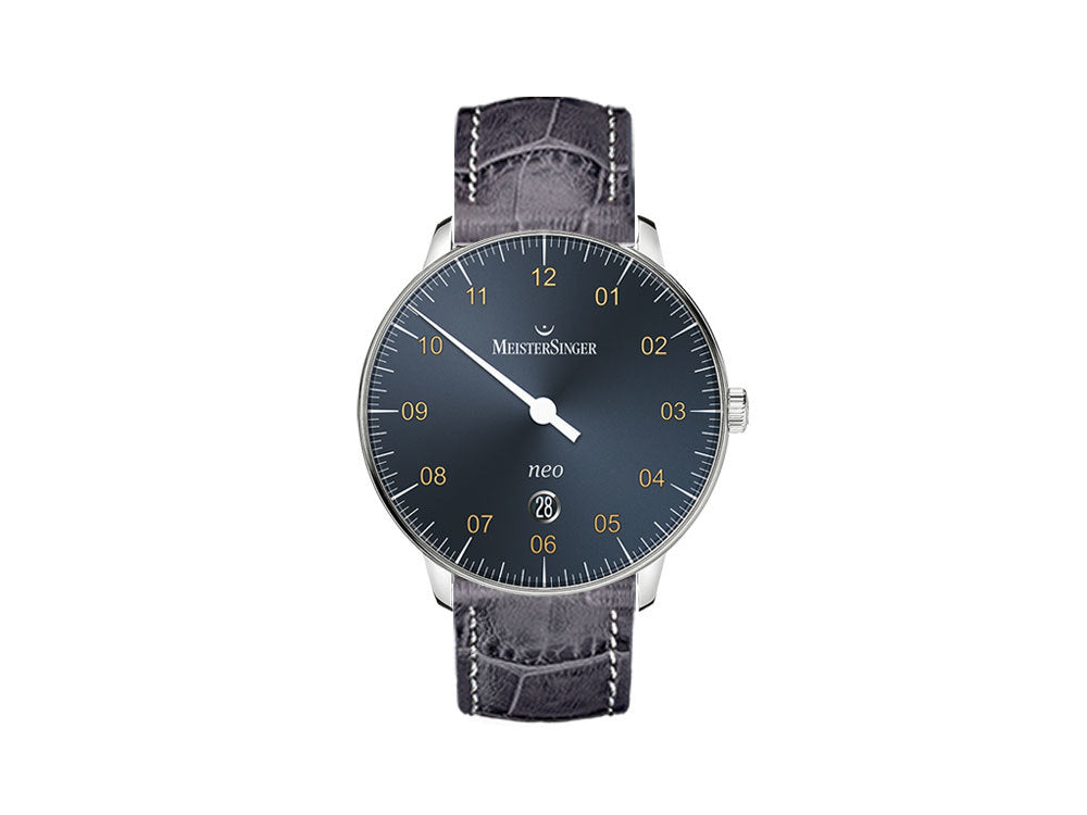 Meistersinger Neo Plus Automatik Uhr, ETA 2824-2, 40 mm, Blau, Tag, NE417G-SG06W