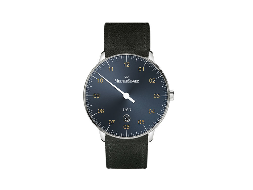 Meistersinger Neo Plus Automatik Uhr, ETA 2824-2, 40 mm, Blau, Tag, NE417G-SV01