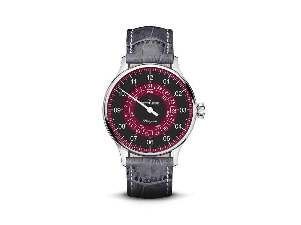 Meistersinger Pangaea Day Date Automatik Uhr, Rot, 40 mm, PDD902R-SG06W