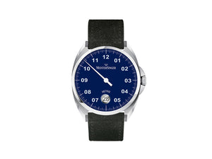 Meistersinger Metris Blue Automatik Uhr, 38mm, Lederband, ME908-SV01