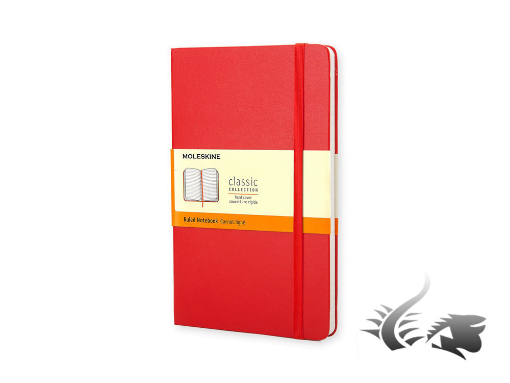 Moleskine Hardcover Notizbuch, Large (13 x 21 cm), Liniert, Rot, 240 Seiten