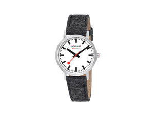 Mondaine Classic Quartz Uhr, Weiss, 36mm, Leinenuhrband, A660.30314.16SBH