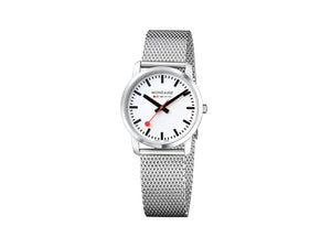 Mondaine SBB Simply Elegant Quartz Uhr, Polierter Edelstahl, Milanese mesh, 36mm