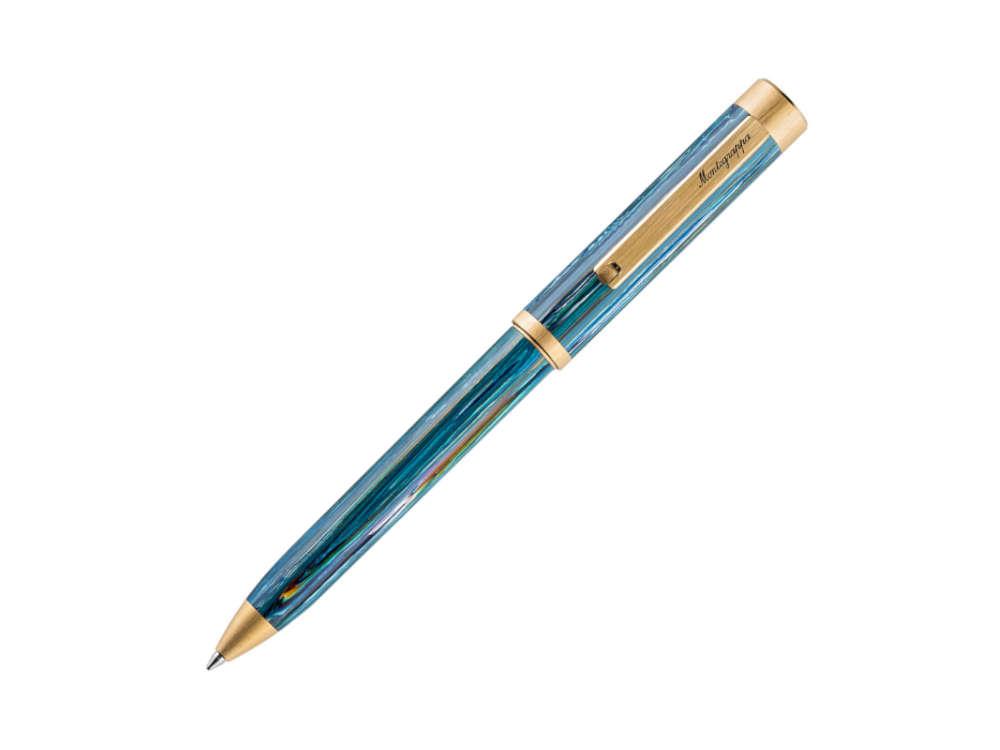 Montegrappa Zero Zodiac Cancer Kugelschreiber, Blau, Vergoldet, ISZEZBIY-G9