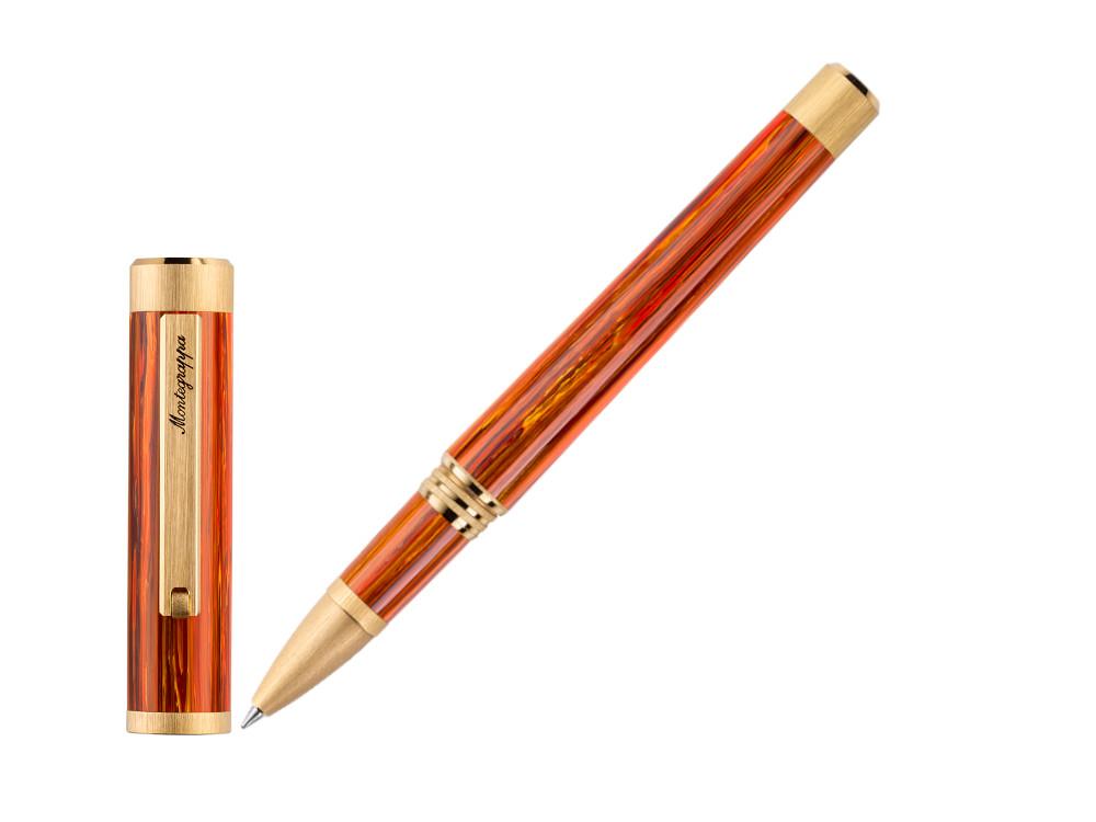 Montegrappa Zero Zodiac Leo Roller, PVD Gold, Orange, ISZEZRIY-O2