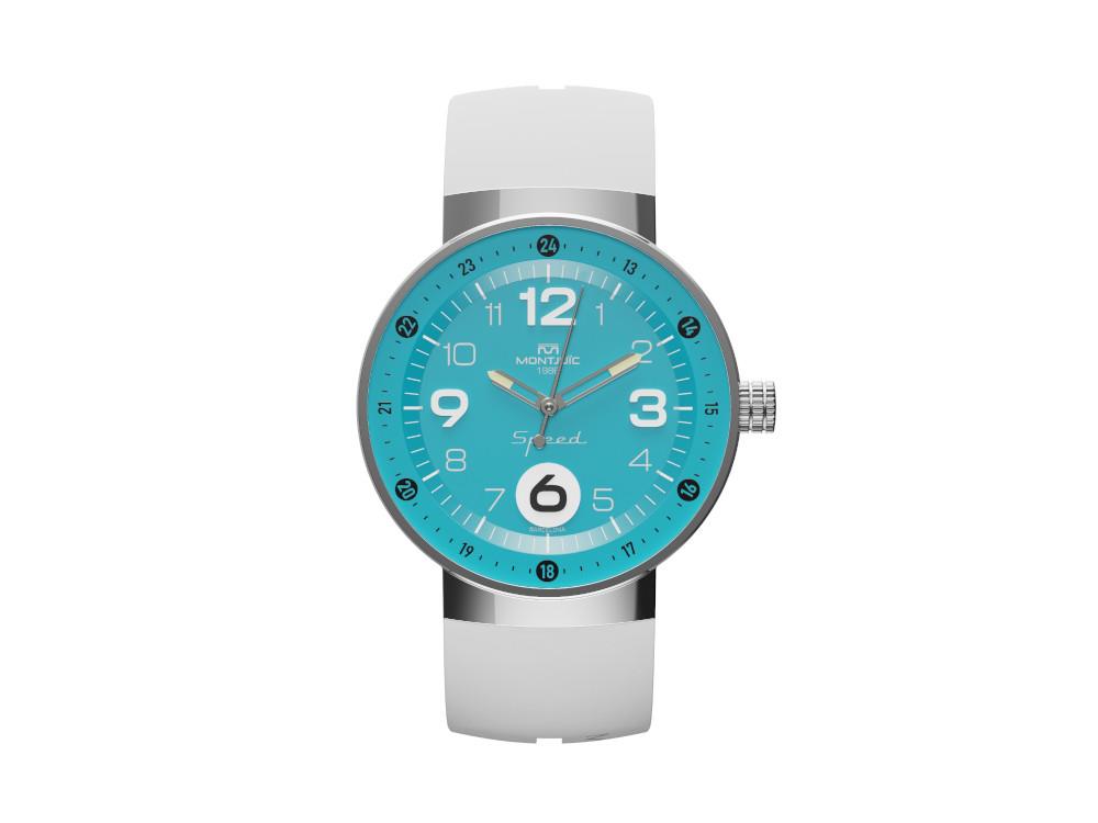 Montjuic Speed Elegance Lella Lombardi Quartz Uhr, Blau, 43 mm, MJ1.1813.P