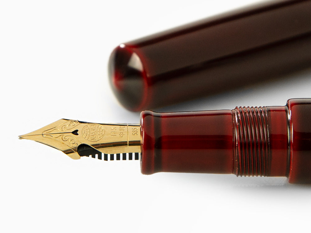 Nakaya Cigar Piccolo Aka-Tamenuri Füllfederhalter, 14k Gold, Elastic Nib