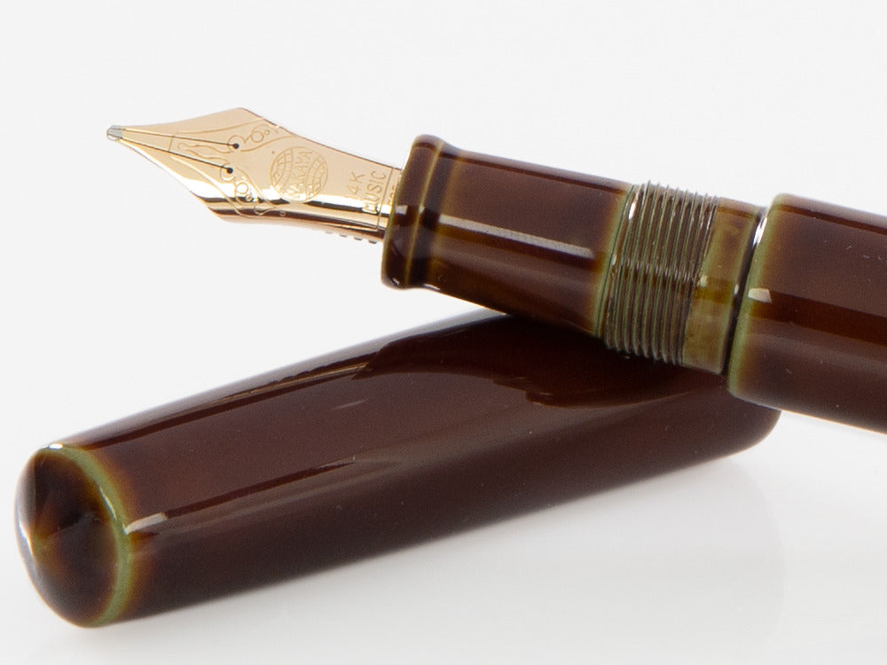 Nakaya Cigar Füllfederhalter Piccolo, Heki-Tamenuri, Ebonite, Music