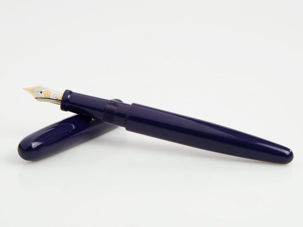 Nakaya Cigar Füllfederhalter Long, Shobu, Ebonite, 14k Gold bicolour