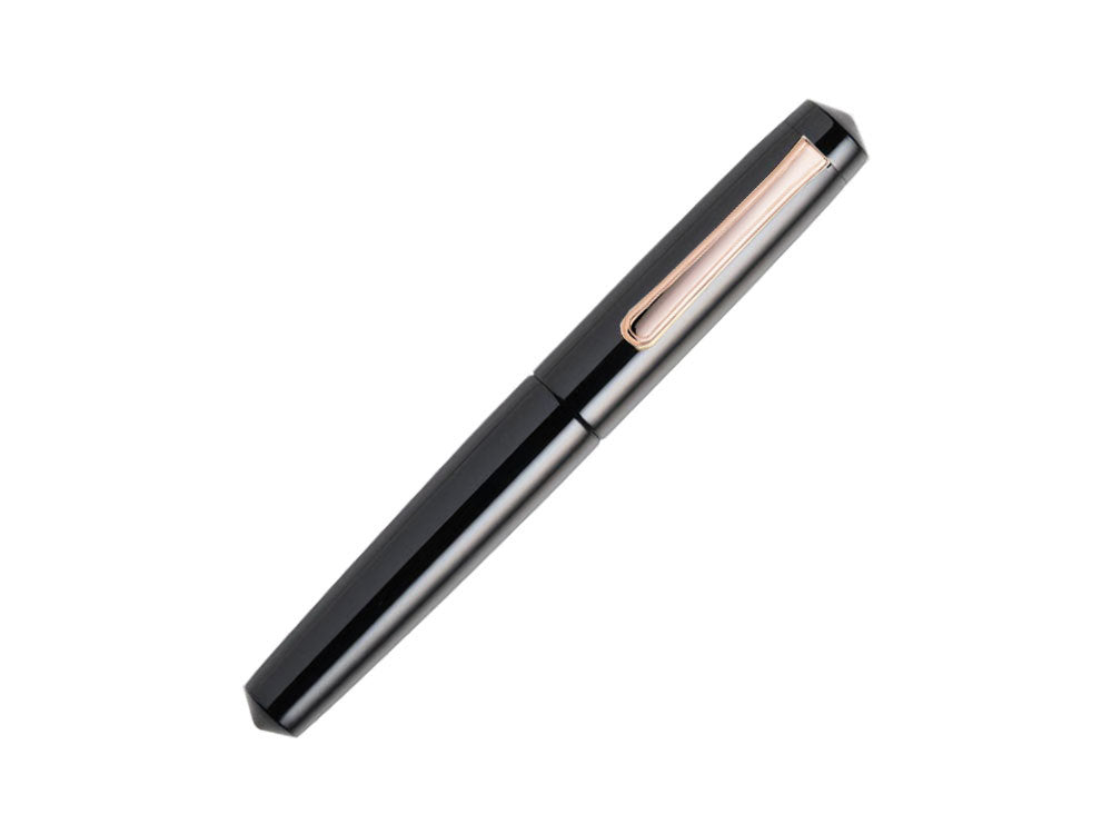 Nakaya Writer Kuro-Roiro Füllfederhalter Schwarz, Piccolo, Roségold