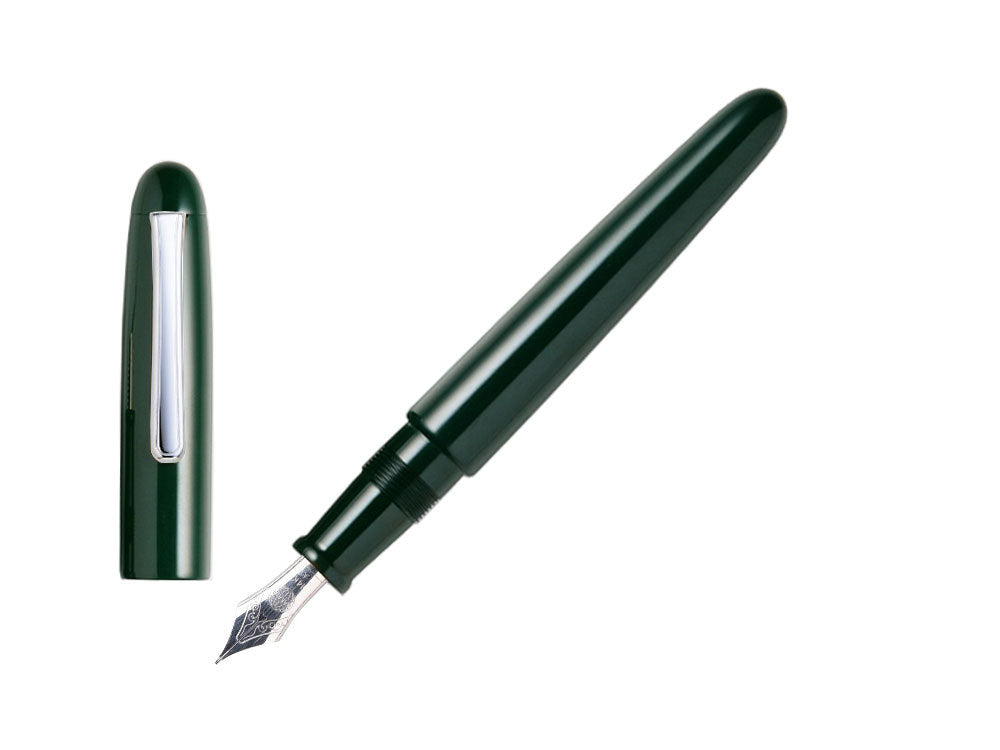 Nakaya Writer Portable Füllfederhalter Midori, Ebonite, Rhodiniert