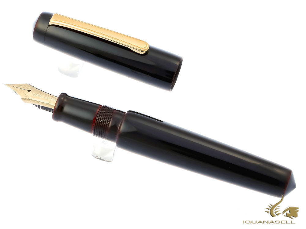 Nakaya Writer Füllfederhalter Kuro-Tamenuri, Piccolo, Gold, Ebonite
