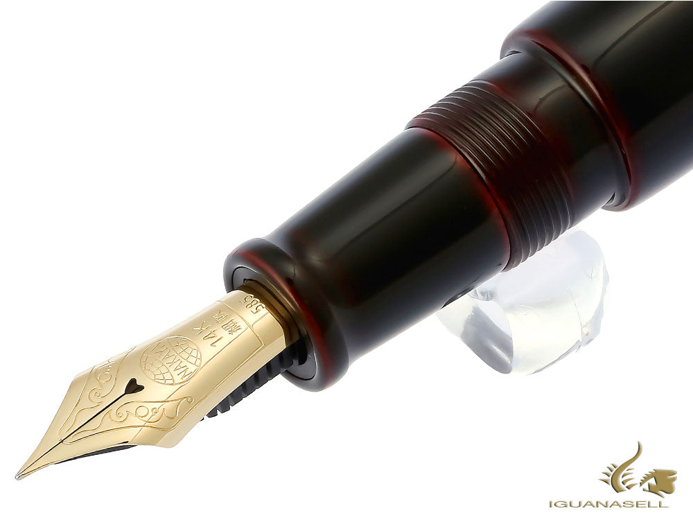 Nakaya Writer Füllfederhalter Kuro-Tamenuri, Piccolo, Gold, Ebonite