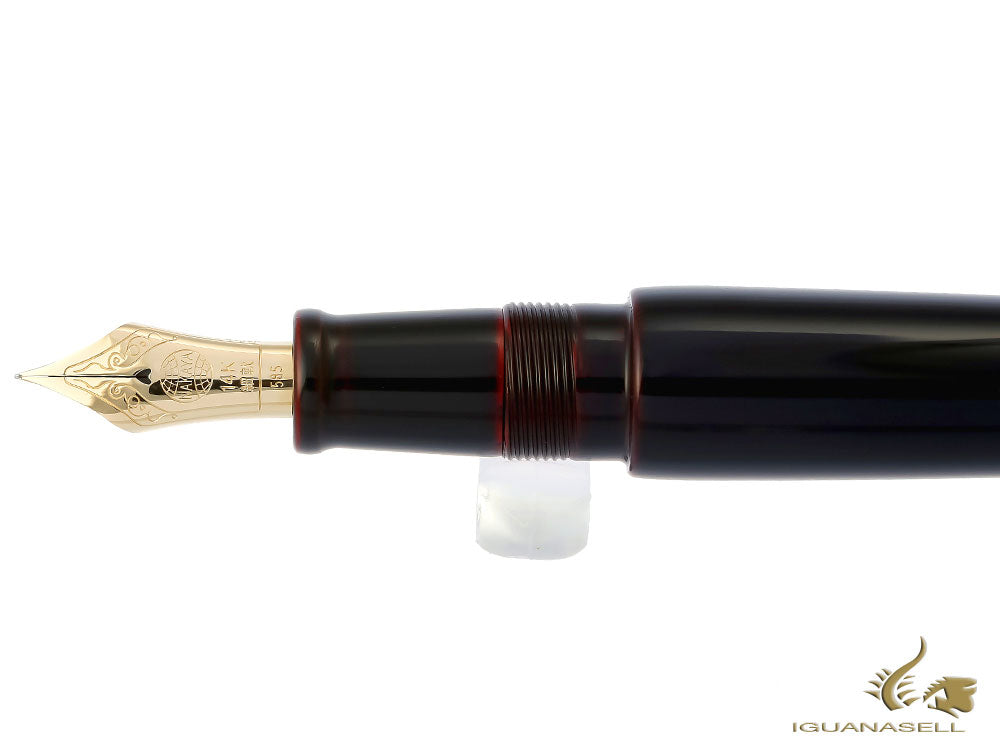 Nakaya Writer Füllfederhalter Kuro-Tamenuri, Piccolo, Gold, Ebonite