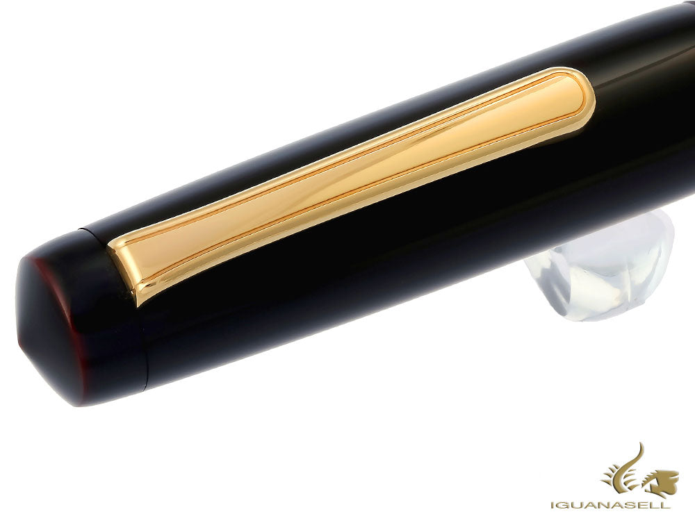 Nakaya Writer Füllfederhalter Kuro-Tamenuri, Piccolo, Gold, Ebonite