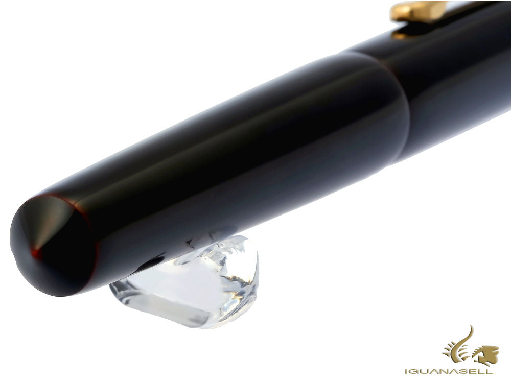 Nakaya Writer Füllfederhalter Kuro-Tamenuri, Piccolo, Gold, Ebonite