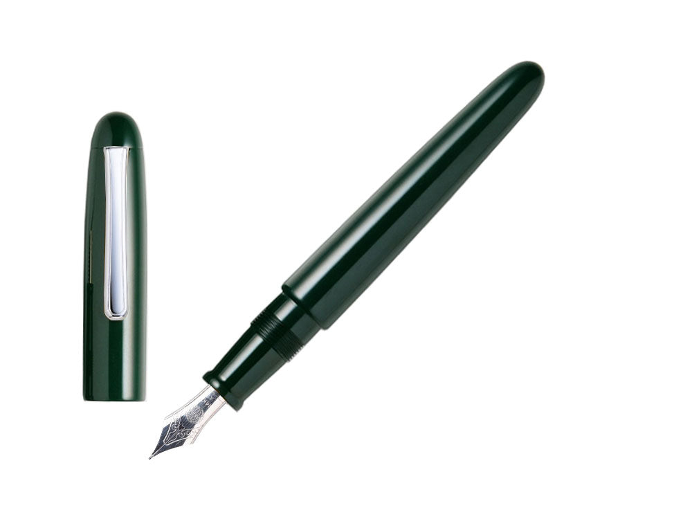 Nakaya Writer Portable Füllfederhalter Midori, Ebonite, Rhodiniert