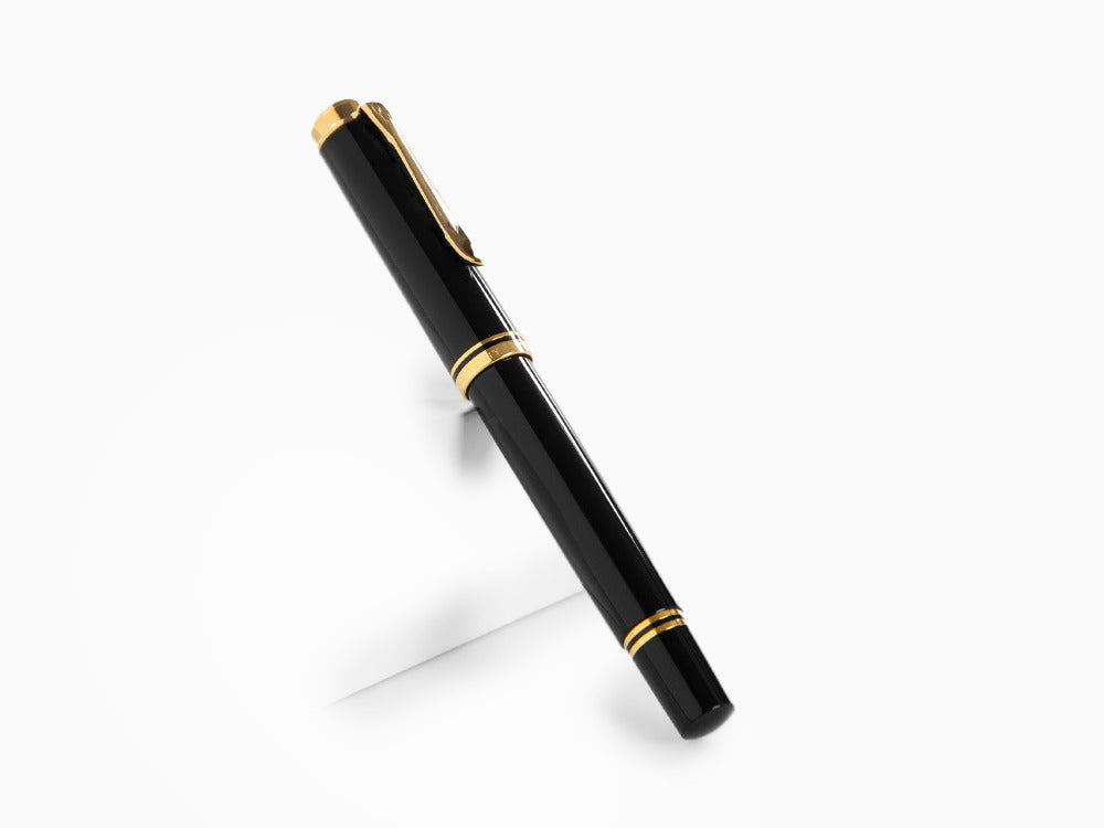 Pelikan R400 Roller, Schwarzes Edelharz, Vergoldete Beschläge, 987958