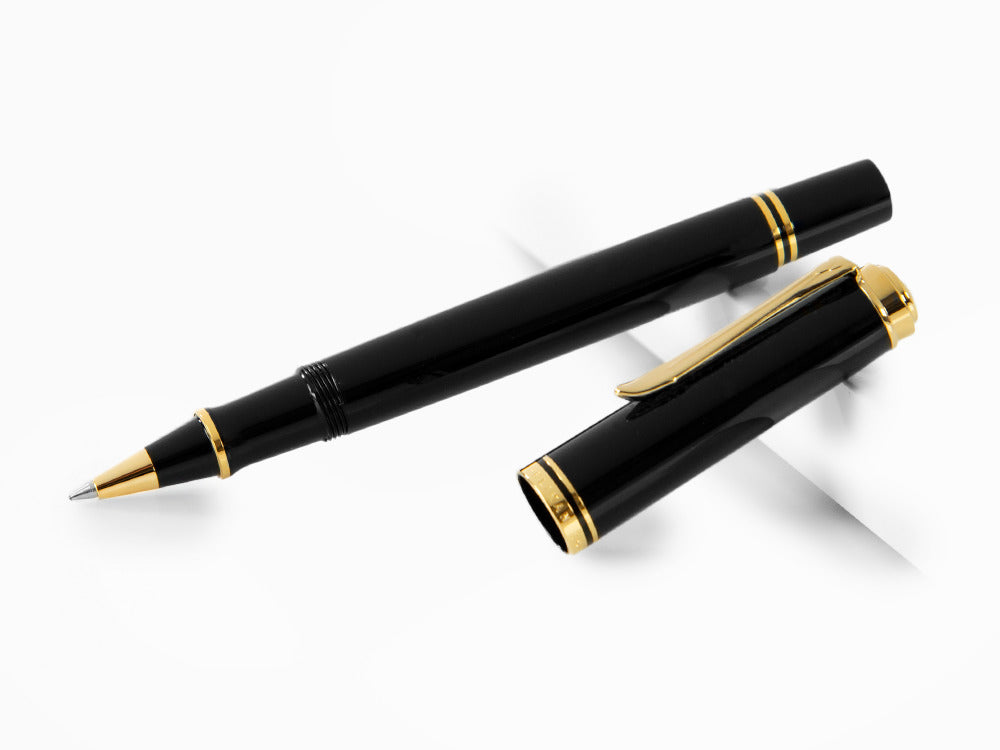 Pelikan R400 Roller, Schwarzes Edelharz, Vergoldete Beschläge, 987958
