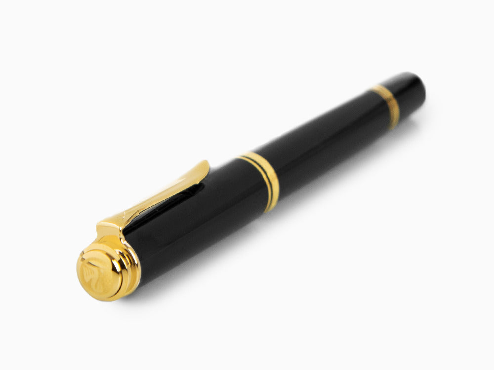 Pelikan R400 Roller, Schwarzes Edelharz, Vergoldete Beschläge, 987958