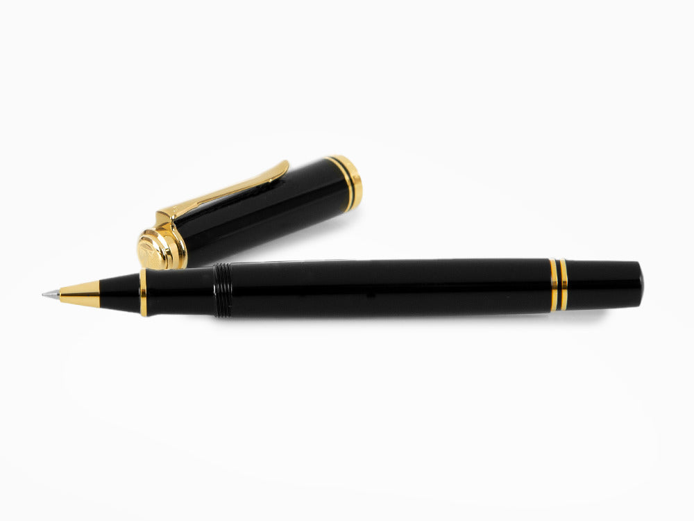 Pelikan R400 Roller, Schwarzes Edelharz, Vergoldete Beschläge, 987958
