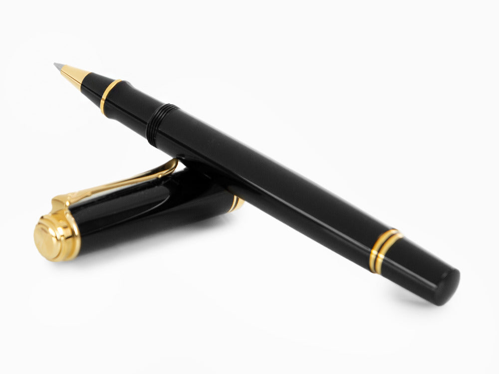 Pelikan R400 Roller, Schwarzes Edelharz, Vergoldete Beschläge, 987958