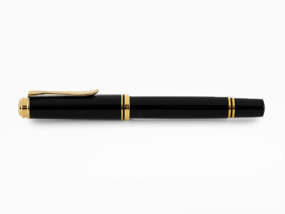 Pelikan R400 Roller, Schwarzes Edelharz, Vergoldete Beschläge, 987958