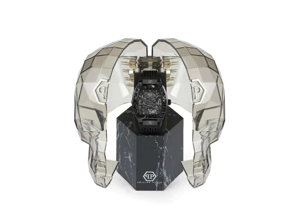Philipp Plein The Skeleton Automatik Uhr, PVD, Schwarz, 44 mm, PWBAA0221