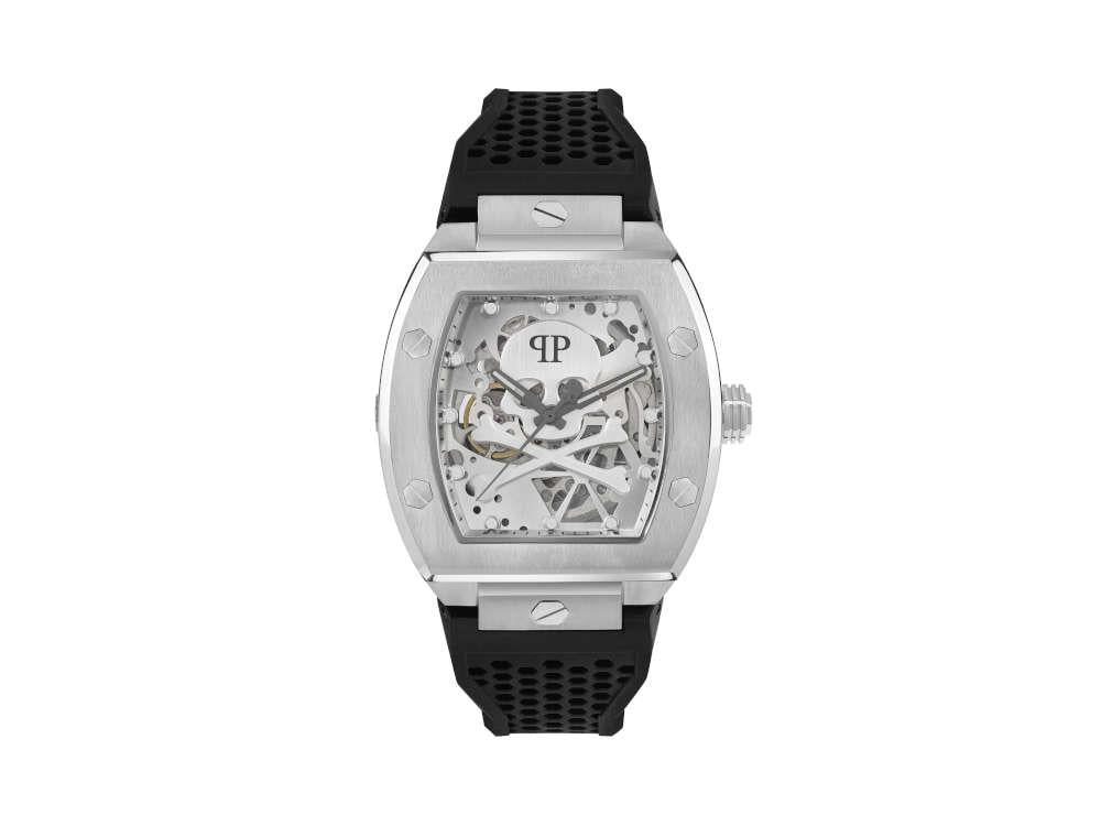 Philipp Plein The Skeleton Automatik Uhr, PVD, Silber, 44 mm, PWBAA2123