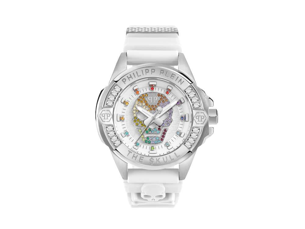 Philipp Plein The Skull 41 mm Quartz Uhr, Weiss, 41 mm, Mineral 