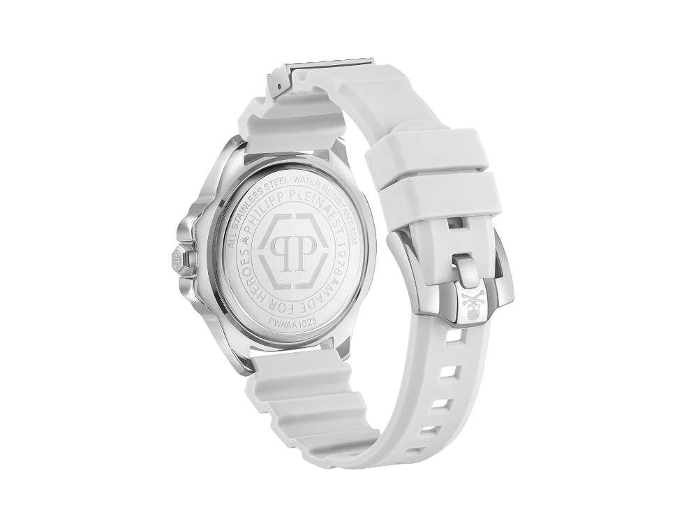 Philipp Plein The Skull 41 mm Quartz Uhr, Weiss, 41 mm, Mineral 