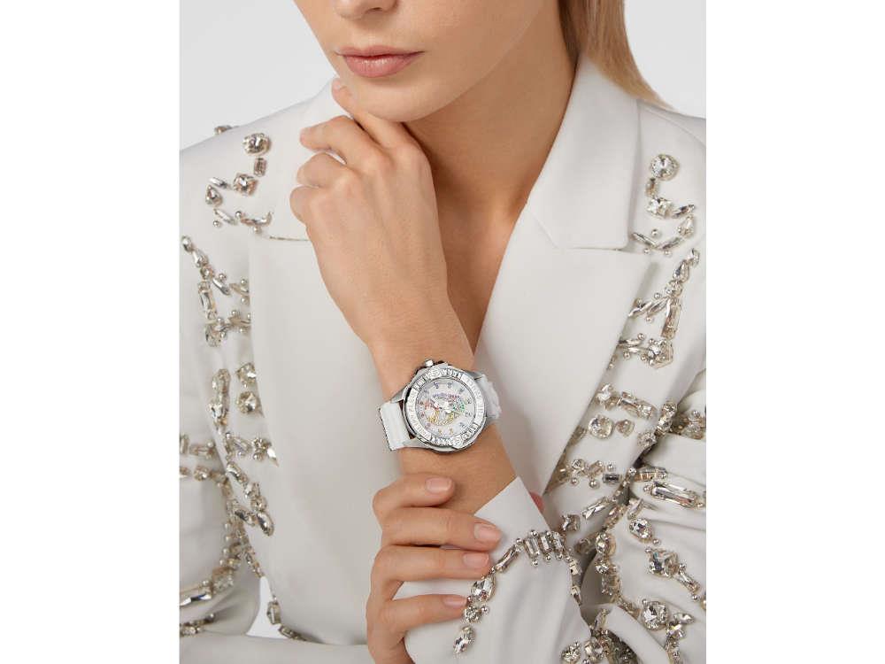 Philipp Plein The Skull 41 mm Quartz Uhr, Weiss, 41 mm, Mineral 