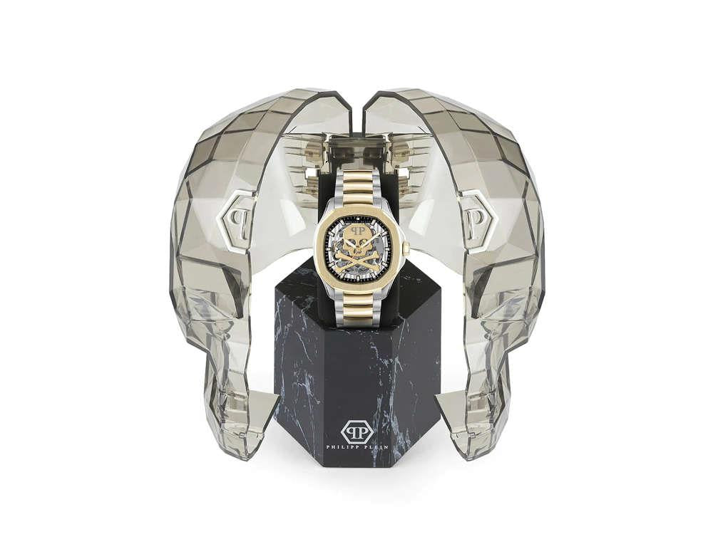 Philipp Plein 42 mm Automatik Uhr, PVD Gold, Grau, 42 mm, PWRAA0323