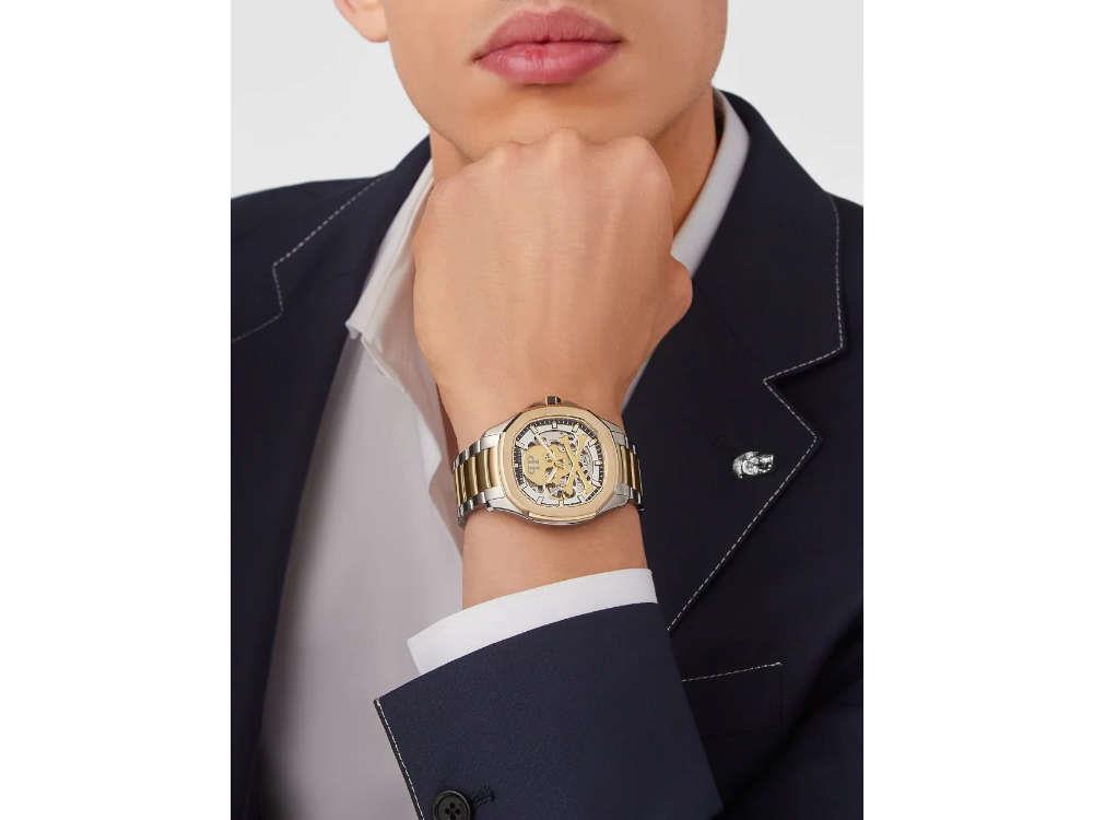 Philipp Plein 42 mm Automatik Uhr, PVD Gold, Grau, 42 mm, PWRAA0323