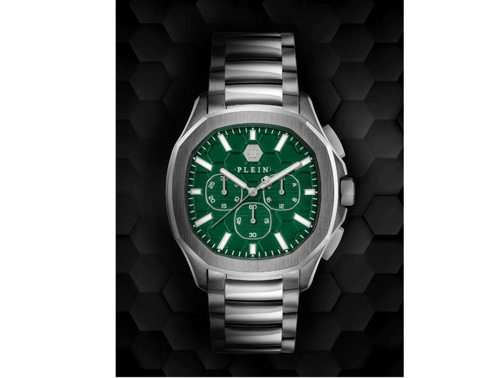 Philipp Plein 44 mm Quartz Uhr, Grün, Mineral Glas, PWSAA0223 