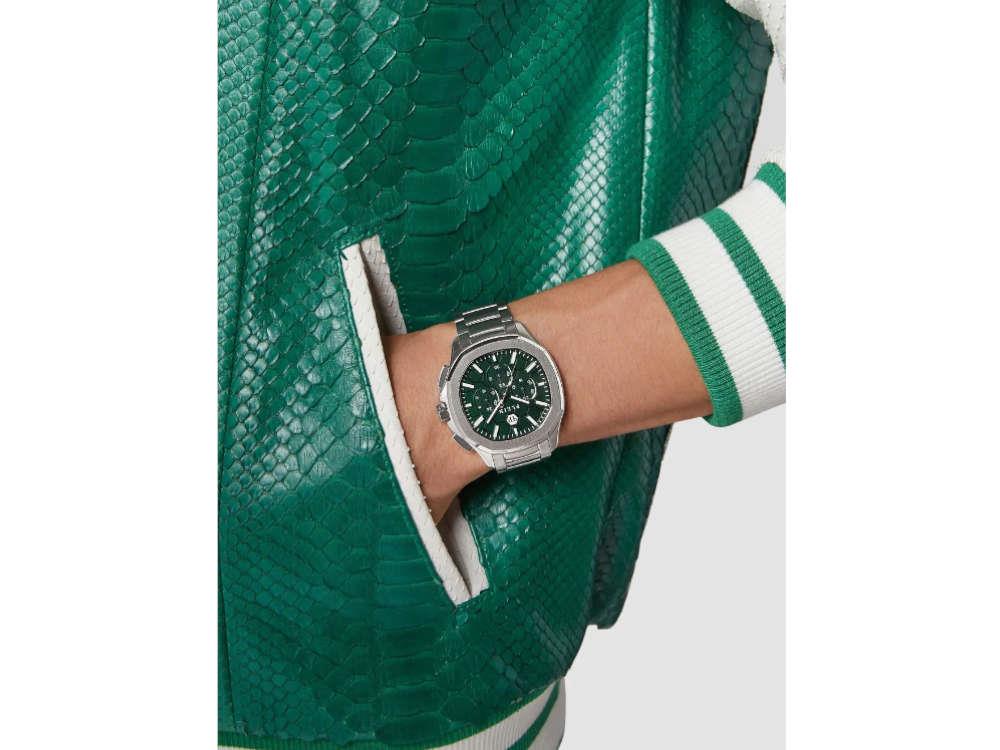 Philipp Plein 44 mm Quartz Uhr, Grün, Mineral Glas, PWSAA0223 