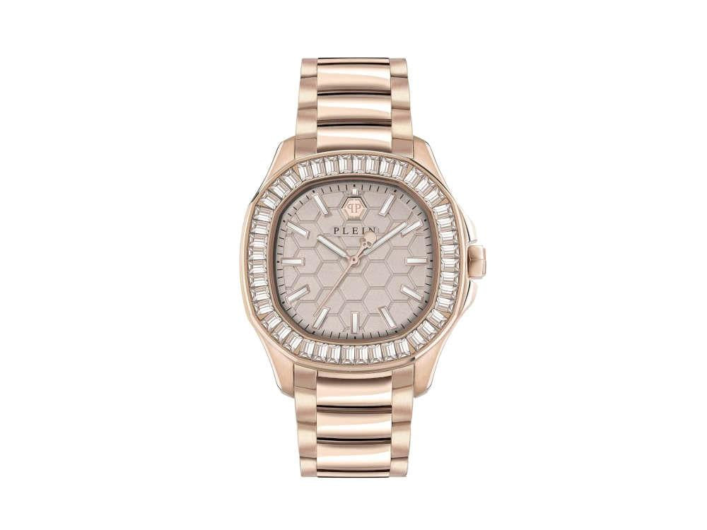 Philipp Plein Lady Quartz Uhr, PVD Rose Gold, Taupe, 38 mm, PWTAA0723