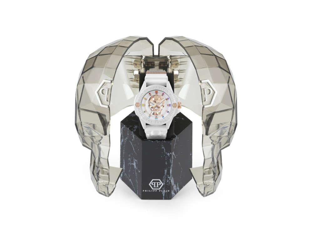 Philipp Plein The Skull Ecoceramic Quartz Uhr, Weiss, 44 mm, PWUBA0123