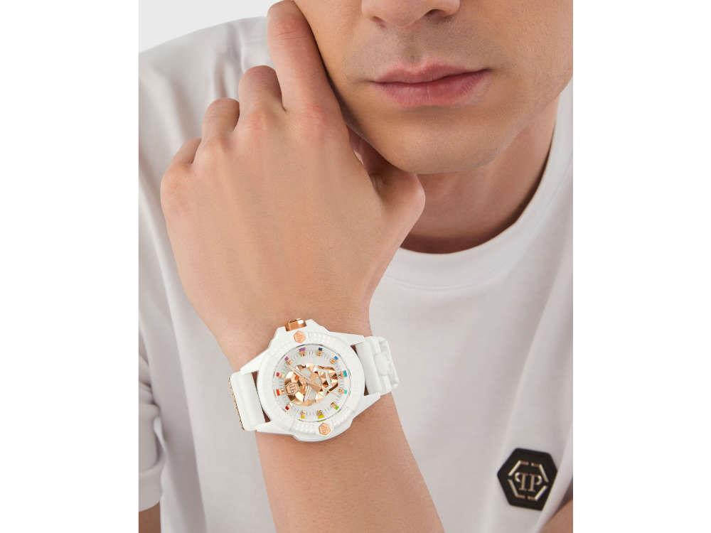 Philipp Plein The Skull Ecoceramic Quartz Uhr, Weiss, 44 mm, PWUBA0123