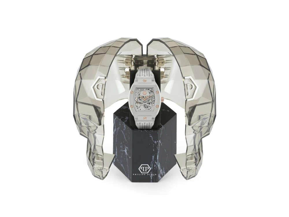 Philipp Plein The Skeleton Ecoceramic Automatik Uhr, Grau, 44 mm, PWVBA0123