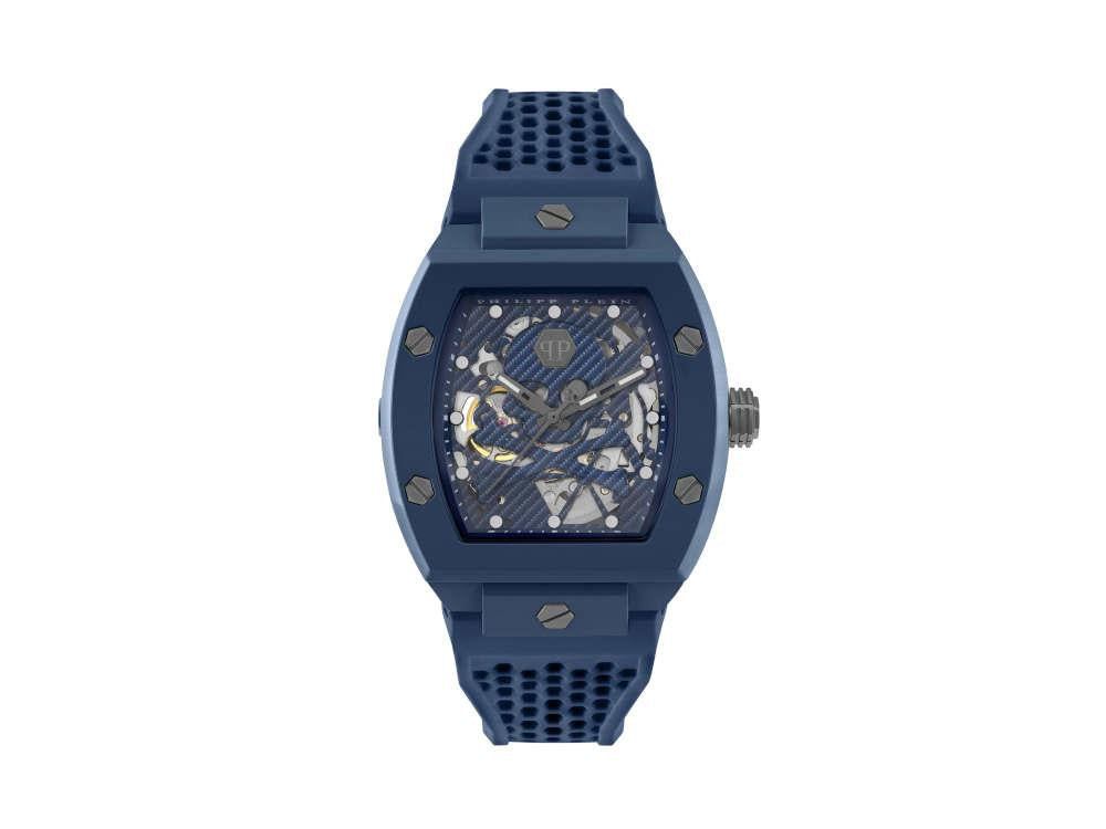 Philipp Plein The Skeleton Ecoceramic Automatik Uhr, Blau, 44 mm, PWVBA0323