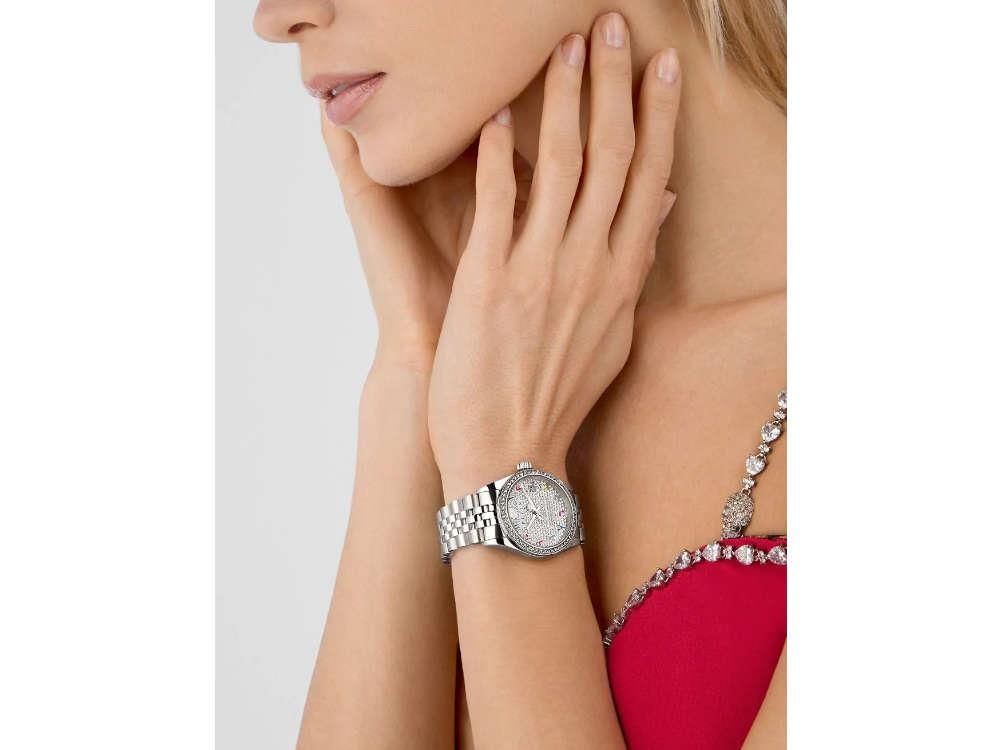Philipp Plein Date Superlative Quartz Uhr, Weiss, 34 mm, Mineral Glas, PWYAA0723