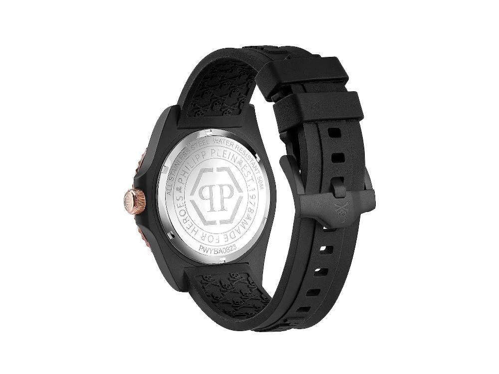 Philipp Plein GMT-I Challenger Quartz Uhr, PVD, Schwarz, 44 mm, PWYBA0823